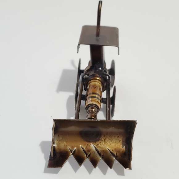 Spark Plug Hand Crafted Metal Sculpture Tractor Figurine Home Office Decor - Picture 2 of 8